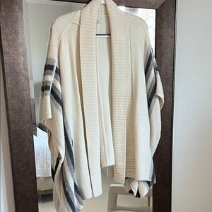 Club Monaco Cream and Gray Poncho